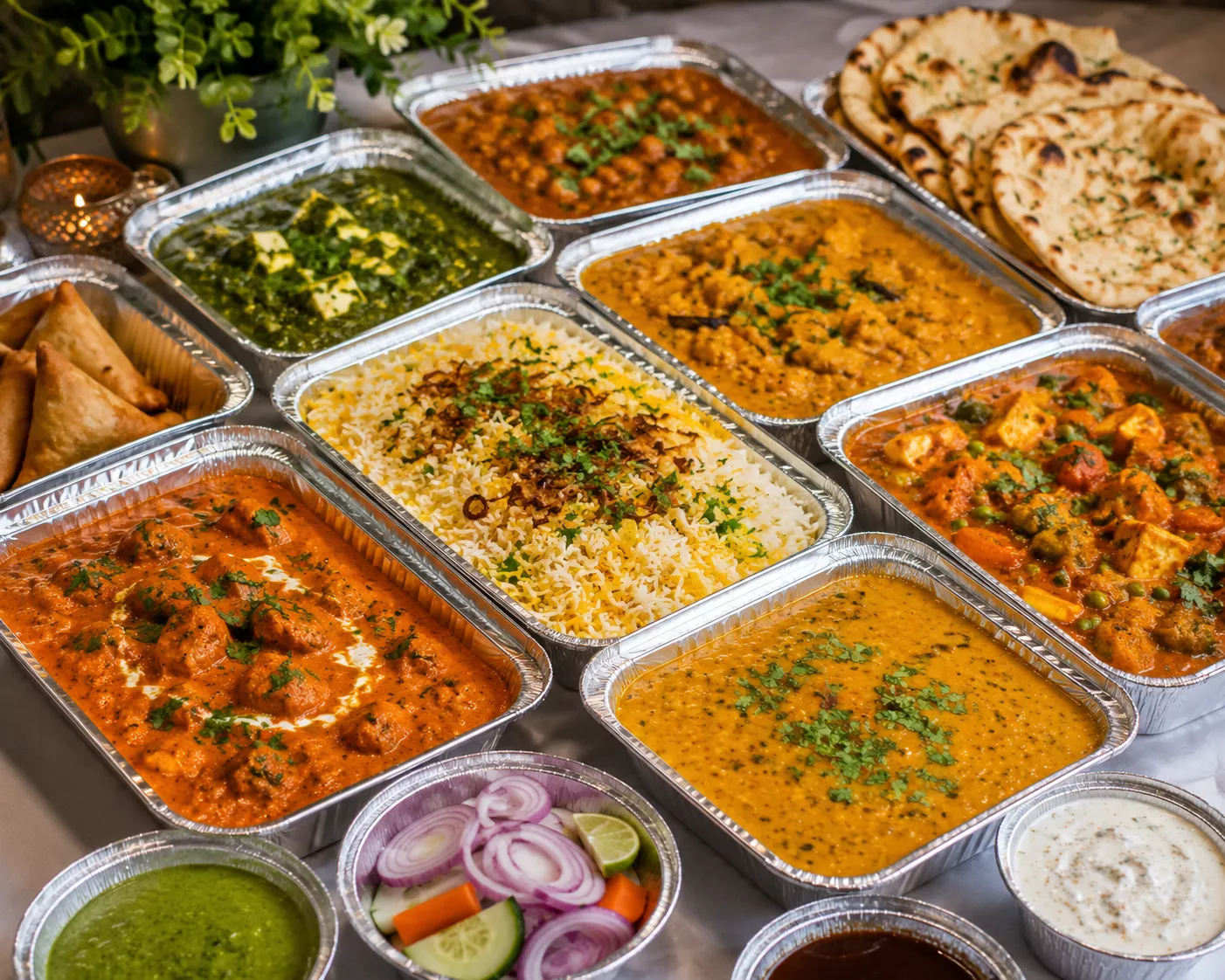 Freshly prepared Indian catering platters for small parties in Melbourne